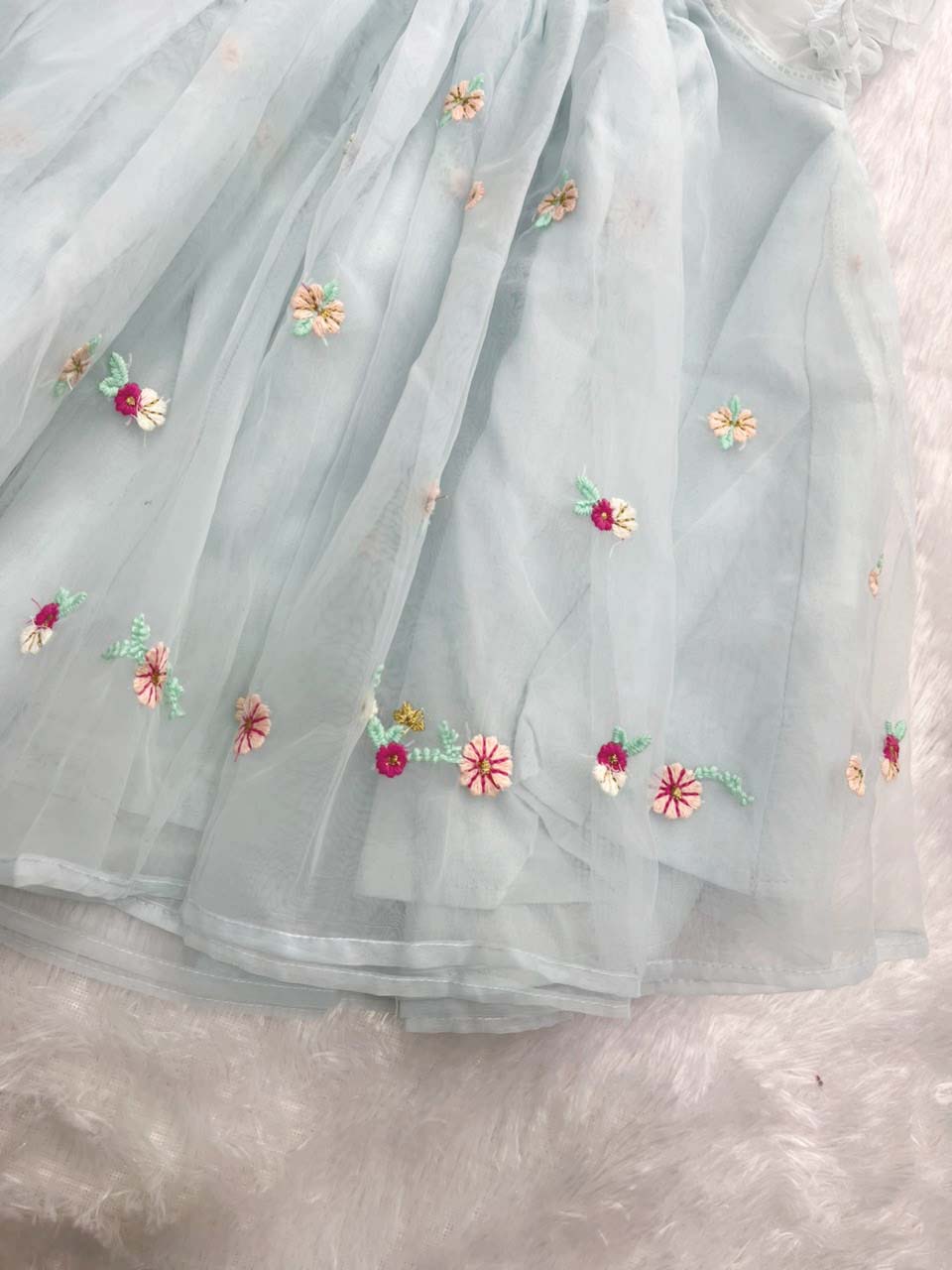 PASTEL BLUE PARTY WEAR FROCK