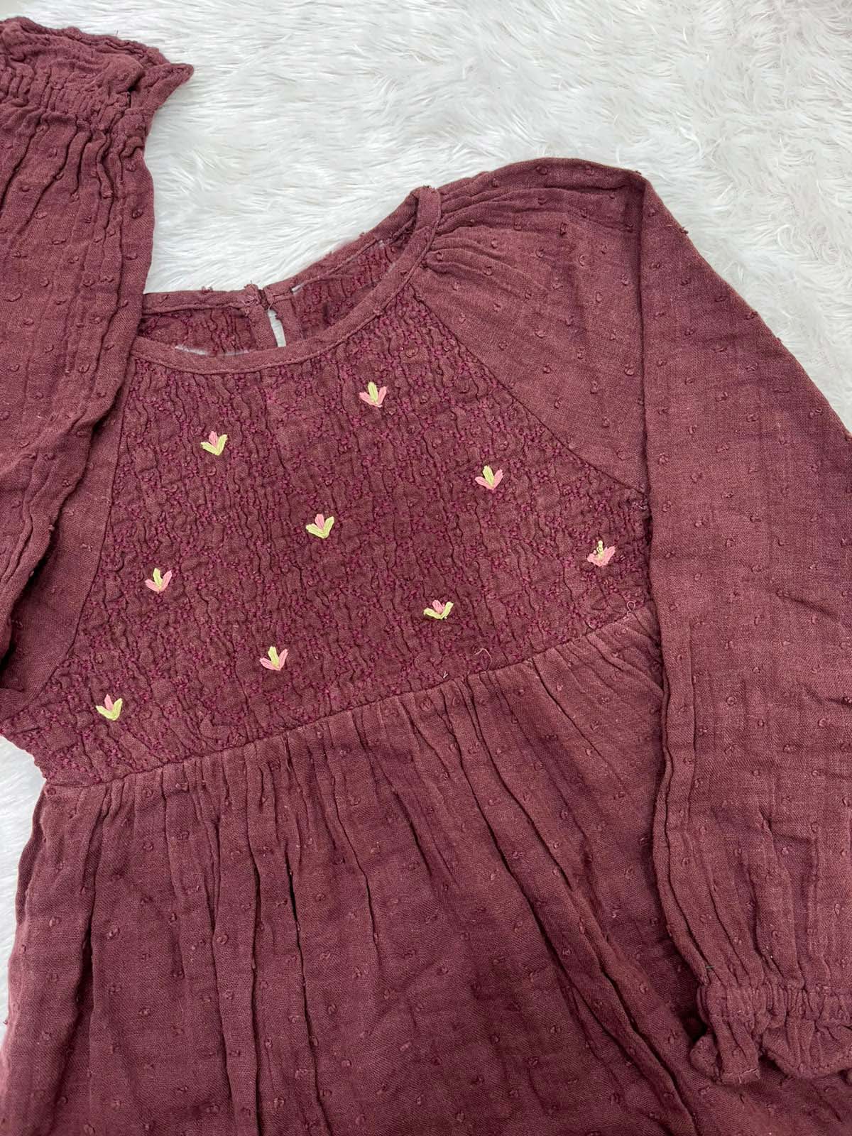 BROWN FULL SLEEVE FROCK