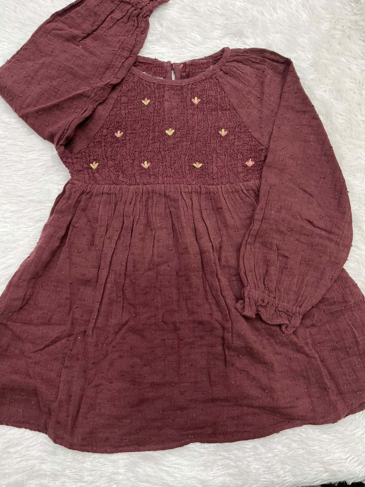 BROWN FULL SLEEVE FROCK