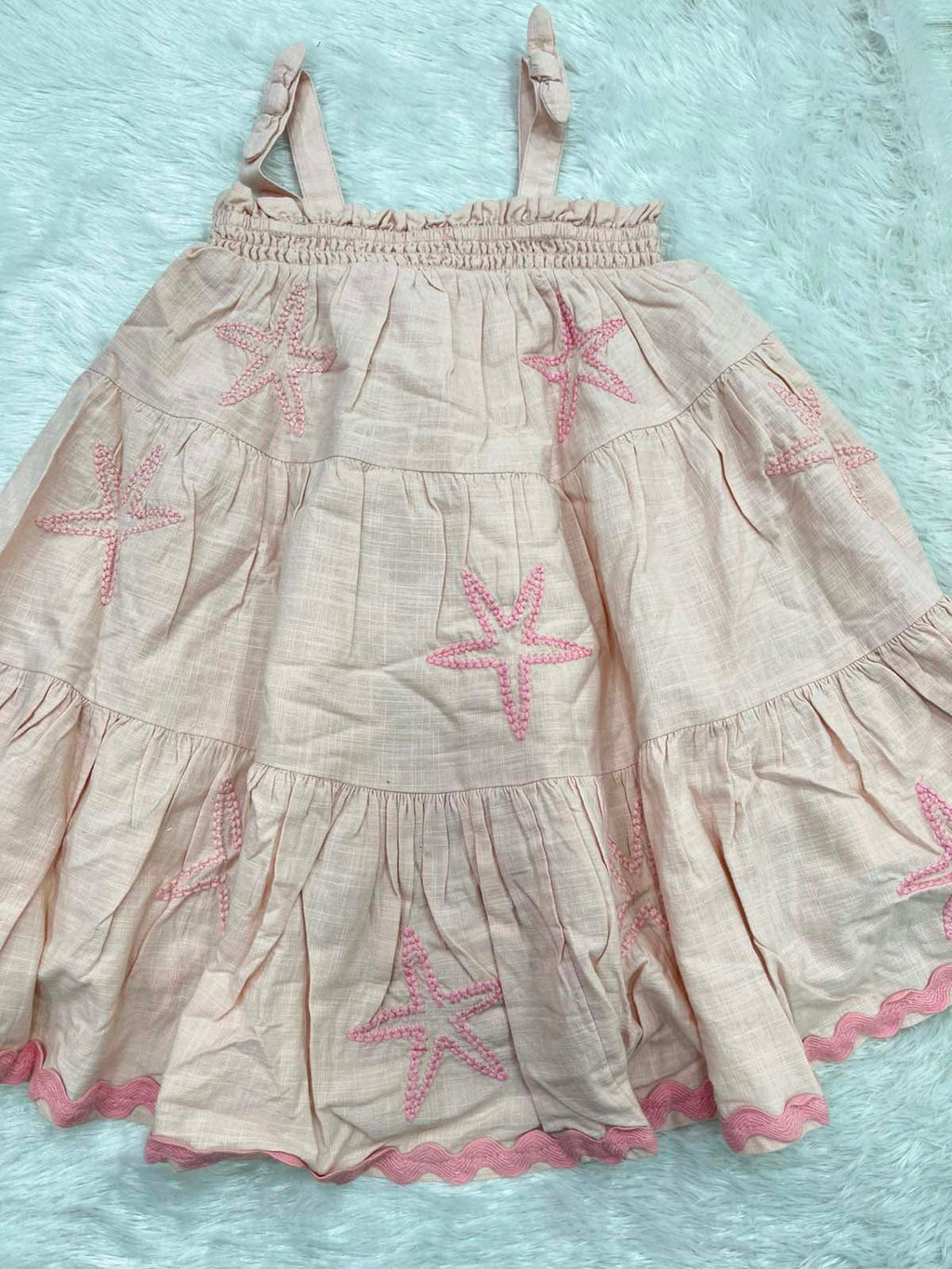 CUTE STAR PEACH FROCK