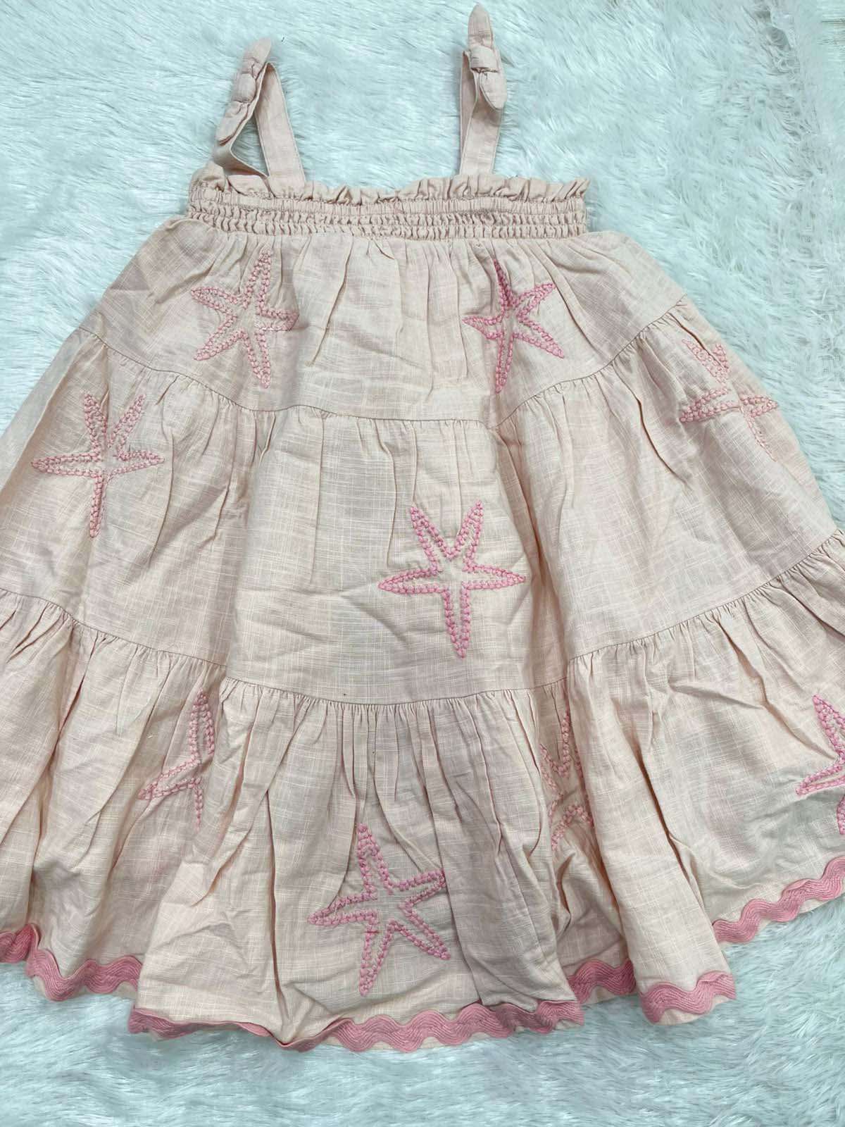 CUTE STAR PEACH FROCK