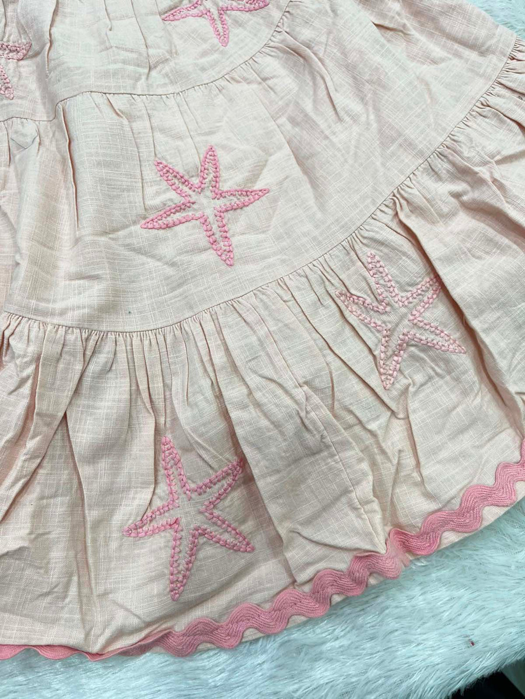 CUTE STAR PEACH FROCK