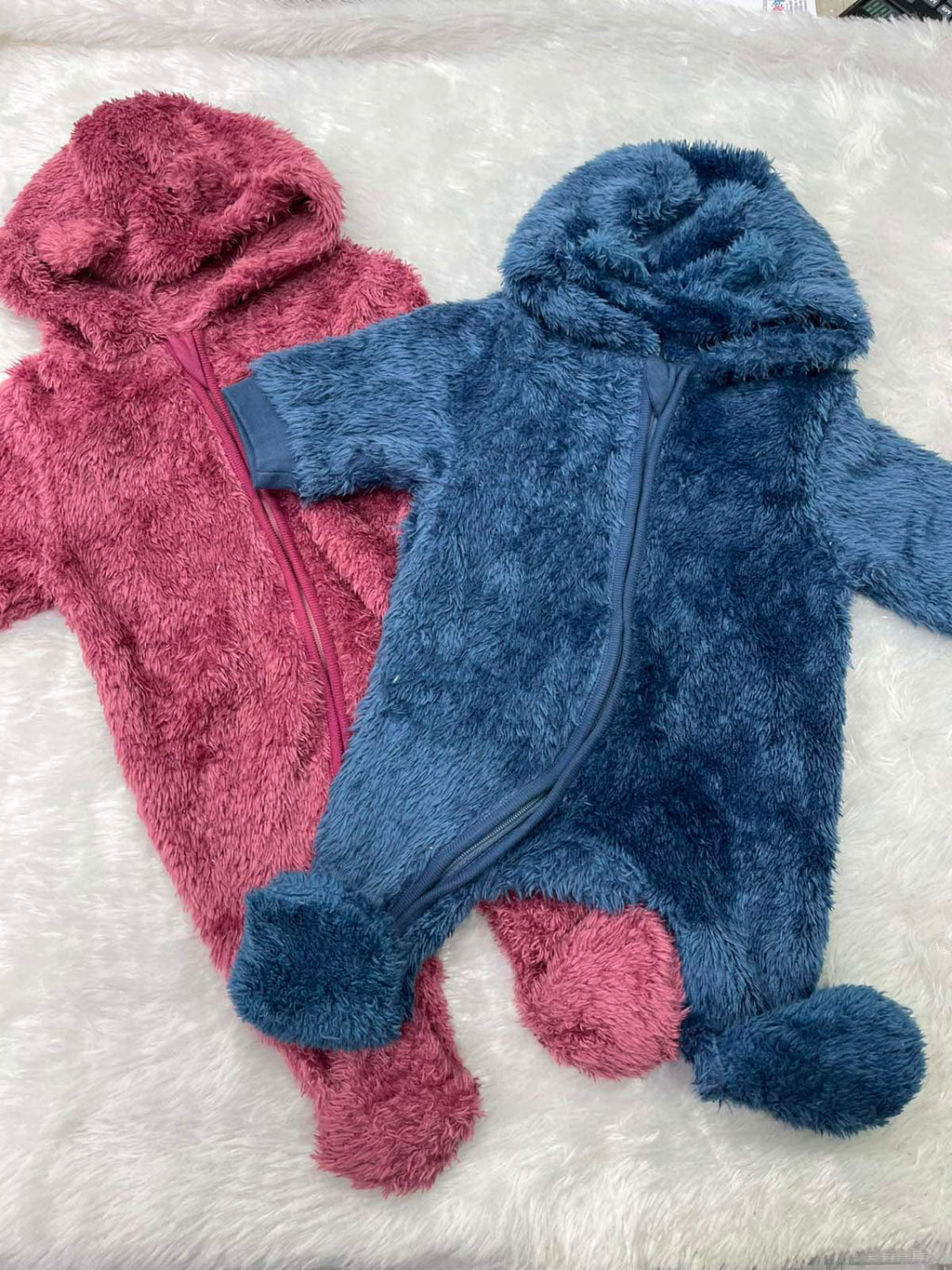 HOODED FLEECE ROMPER