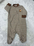 BROWN STRIPED ROMPER