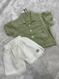 PASTEL GREEN SHIRT WITH SHORTS