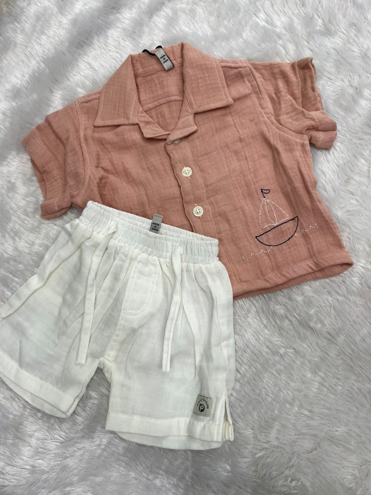 PASTEL COLOUR SHIRT WITH SHORTS