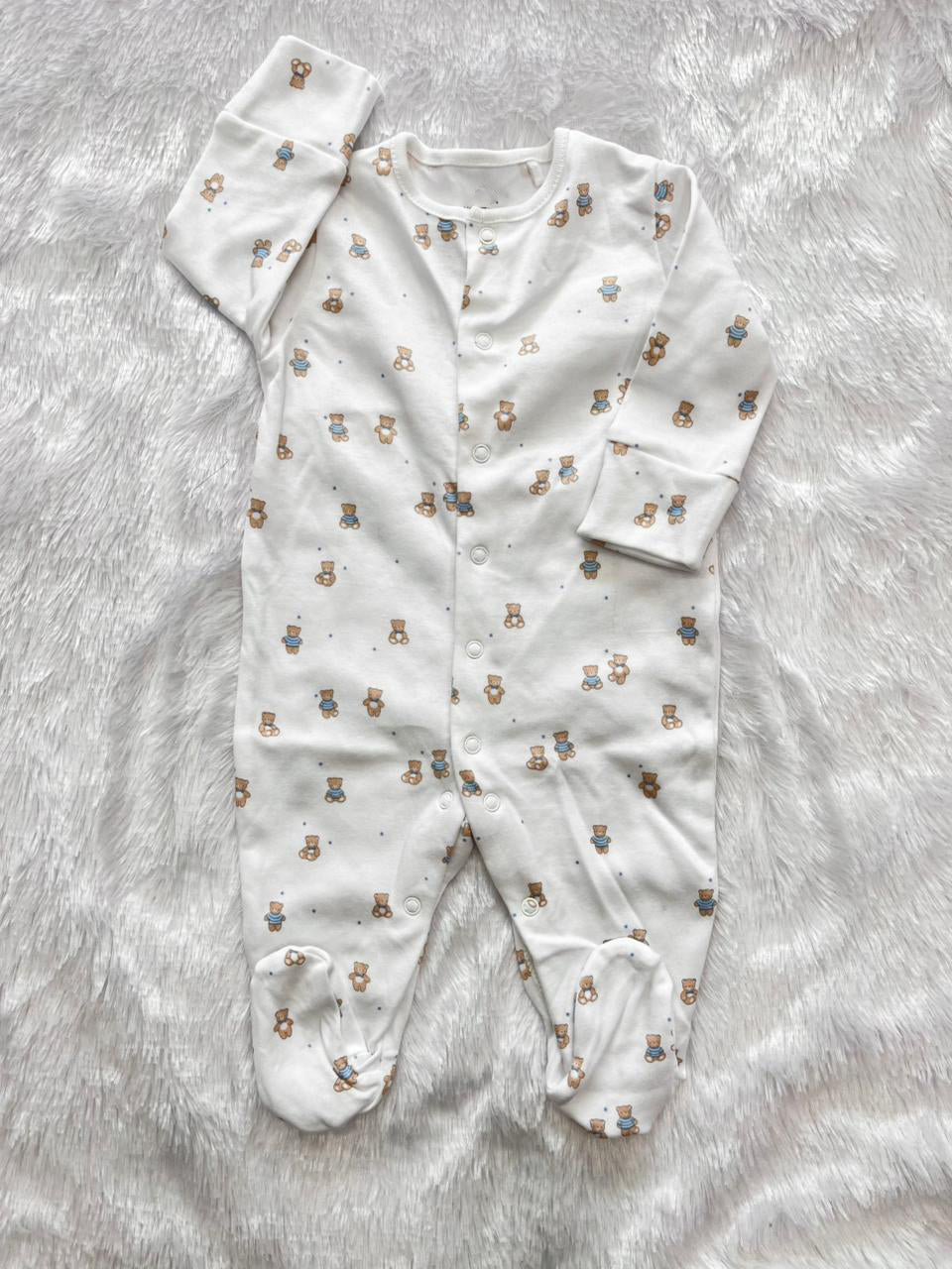 SNUGGLE BEAR WHITE ROMPER-1072
