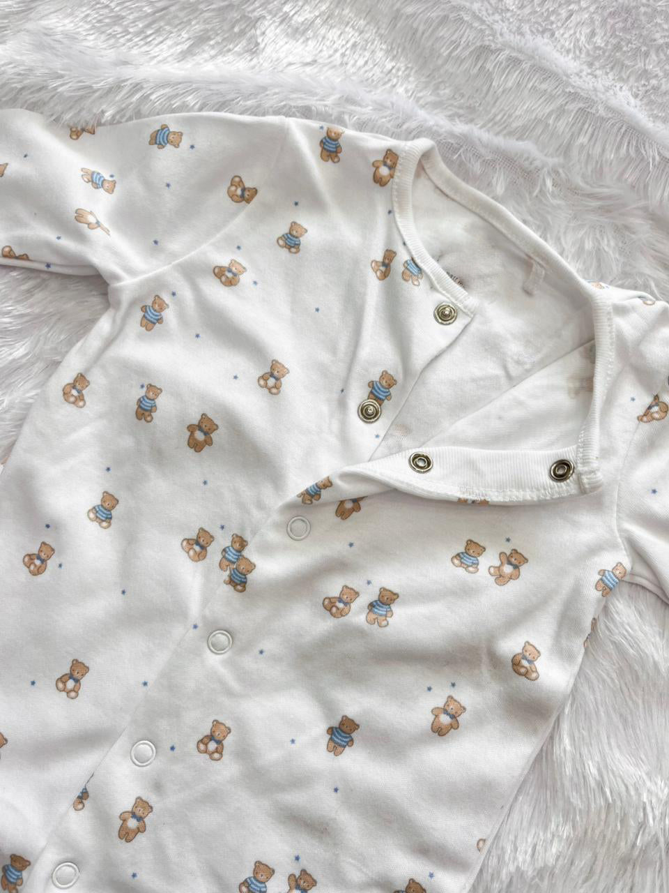 SNUGGLE BEAR WHITE ROMPER-1072