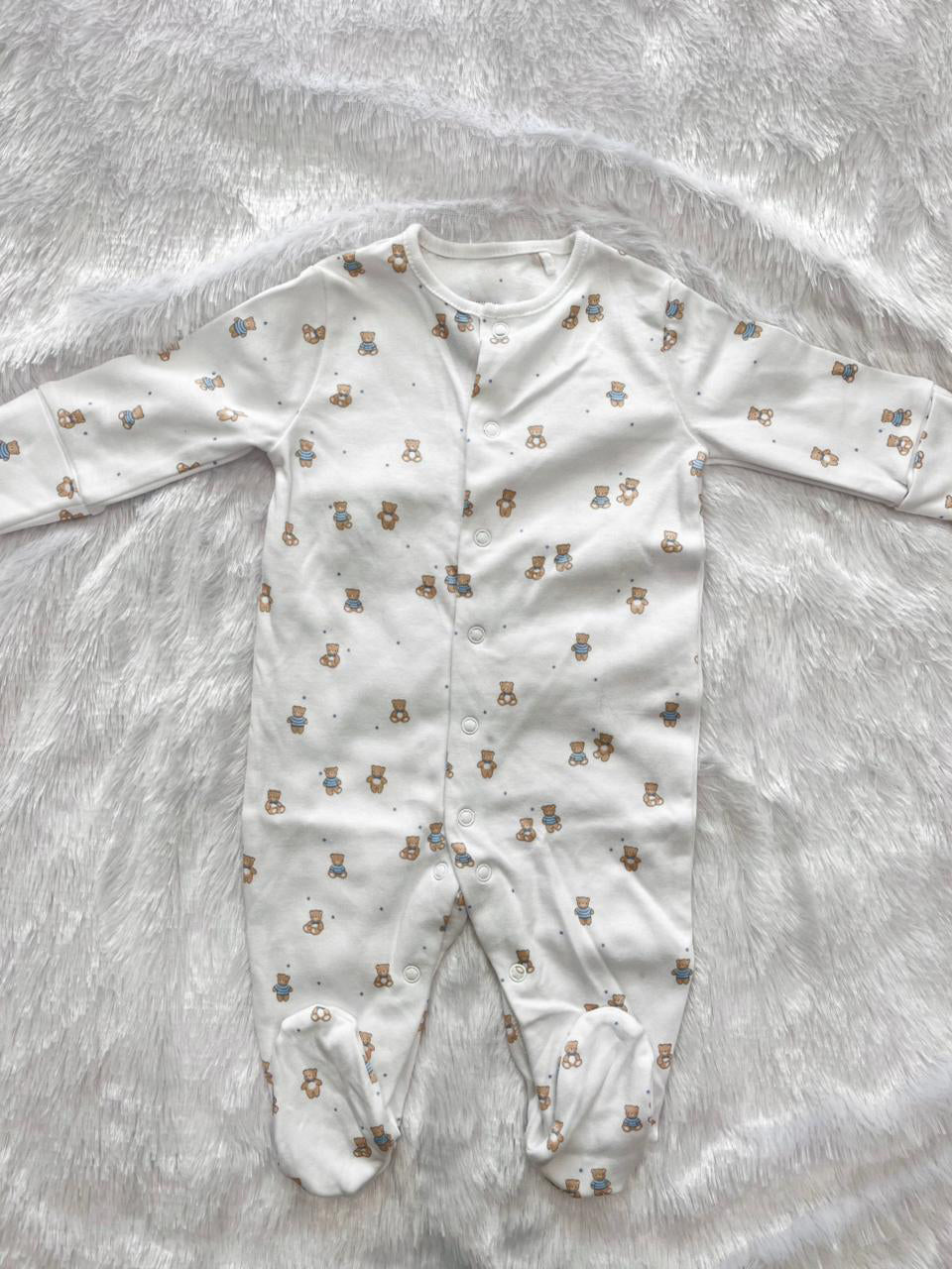 SNUGGLE BEAR WHITE ROMPER-1072