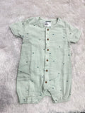 Muslin Half Jumpsuit-Pastel green