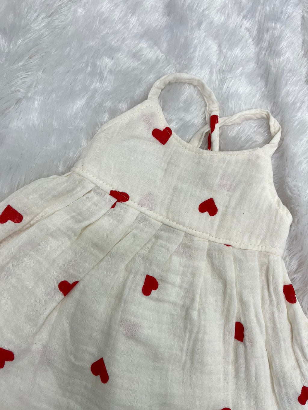 Muslin Heart Print Frock