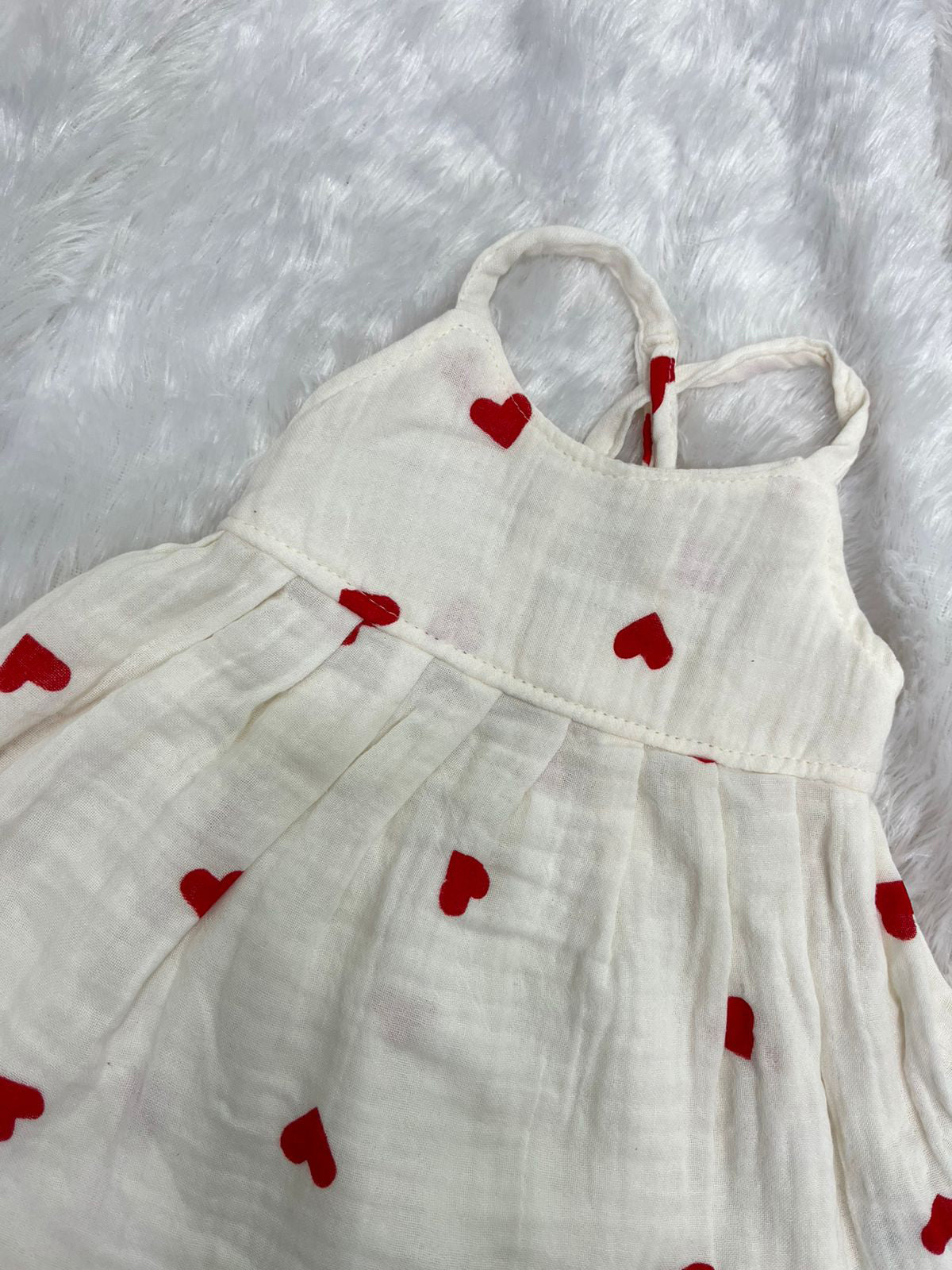 Muslin Heart Print Frock