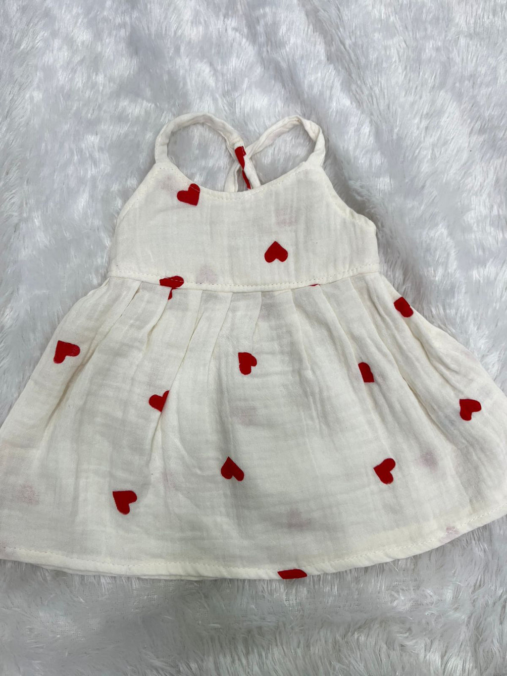 Muslin Heart Print Frock