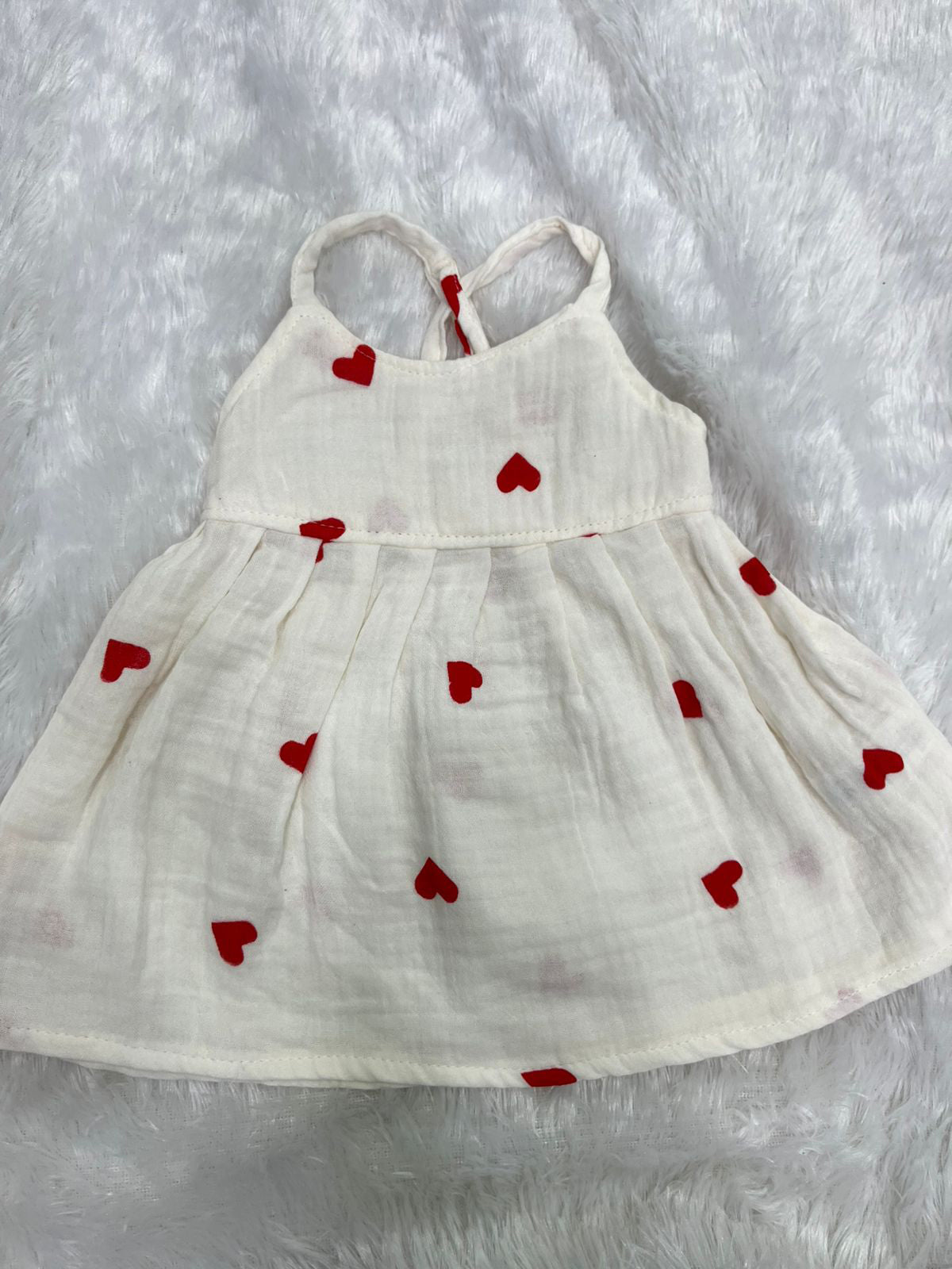 Muslin Heart Print Frock