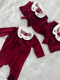 Red velvet romper-1655