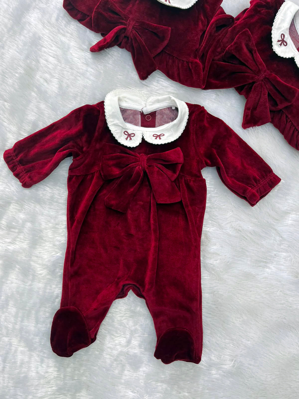 Red velvet romper-1655